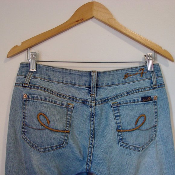 Seven 7 Cropped Ankle Jeans Bootcut Stretch Light Wash Size 28 - Picture 9 of 12